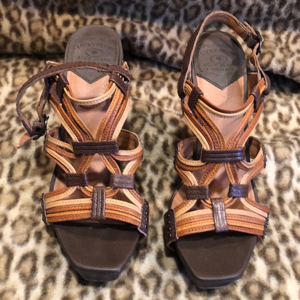☘️Authentic Lucky Brand 7.5 Wedge Sandals 👡 - Picture 8 of 8